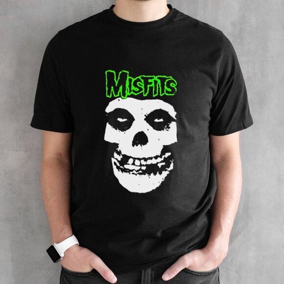 Misfits Green Skull Logo Shirt Rock Band Music Graphic Fan T-Shirt159 - Picture 1 of 5